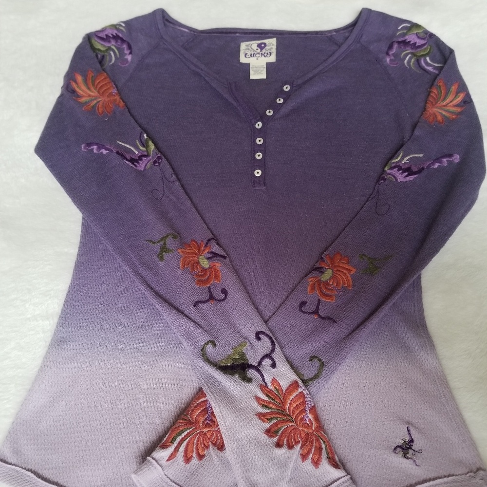 Vintage Lucky  Embroidered Top